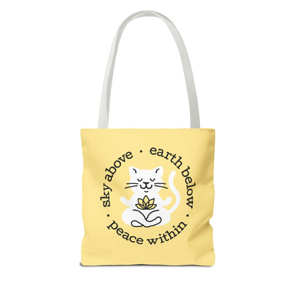 Peace Within Cat – Tote - Butter