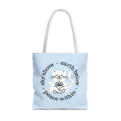 Peace Within Cat – Tote - Icy Blue