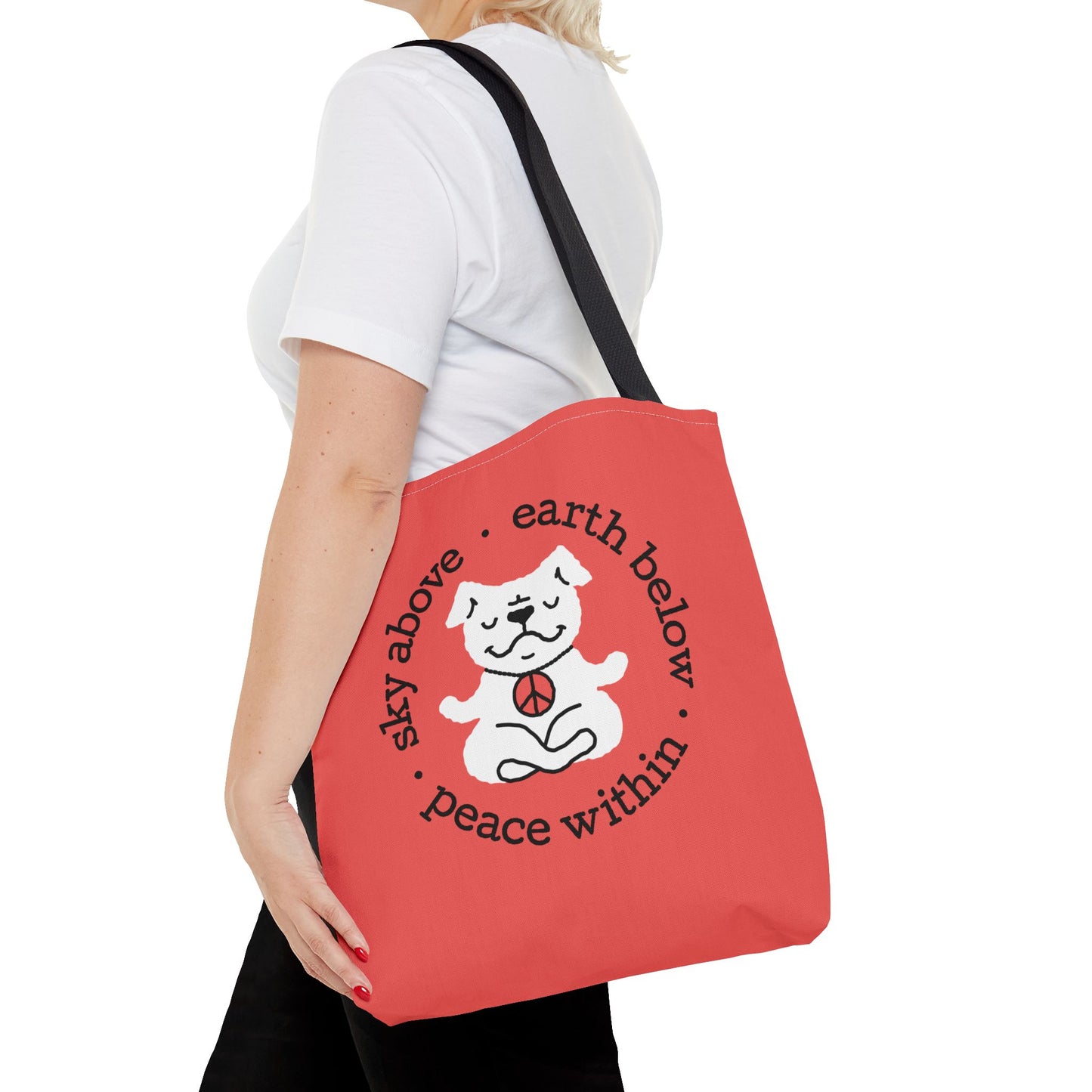 Peace Within Dog – Tote - Tomato Red