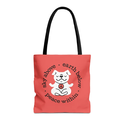 Peace Within Dog – Tote - Tomato Red