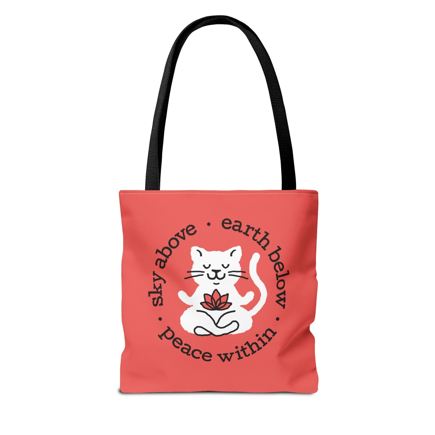 Peace Within Cat Tote - Tomato Red