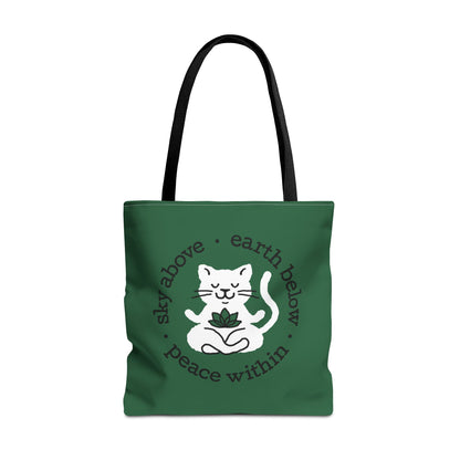 Peace Within Cat – Tote - Emerald