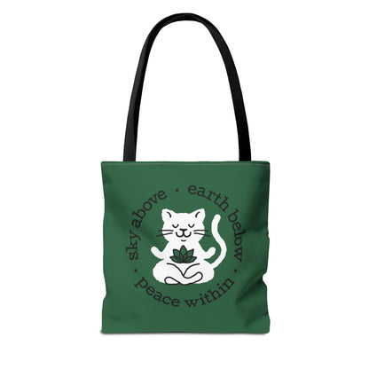 Peace Within Cat – Tote - Emerald