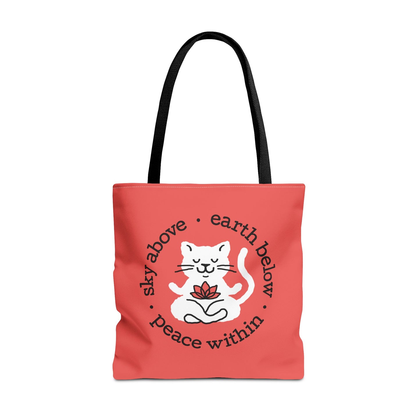 Peace Within Cat Tote - Tomato Red