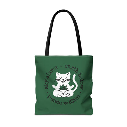 Peace Within Cat – Tote - Emerald