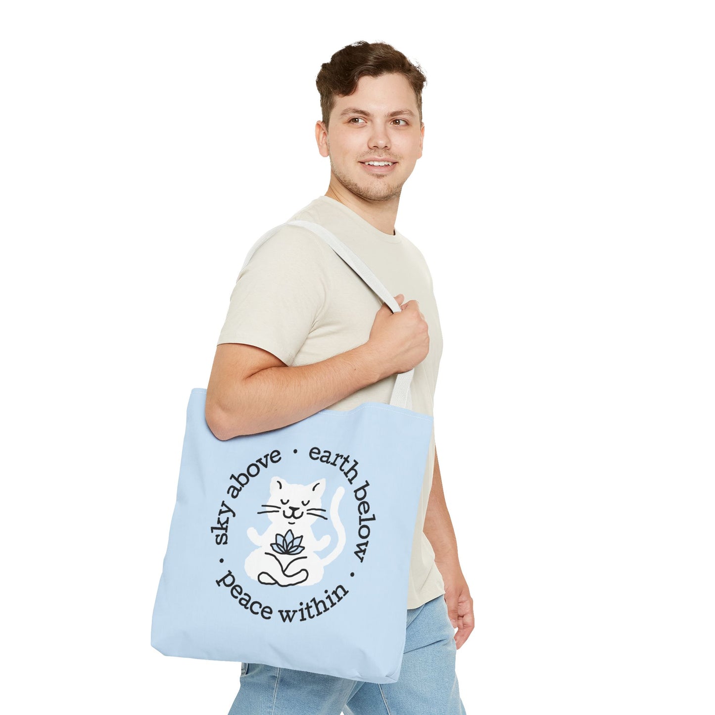 Peace Within Cat – Tote - Icy Blue