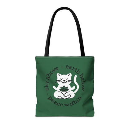 Peace Within Cat – Tote - Emerald