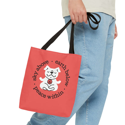 Peace Within Dog – Tote - Tomato Red
