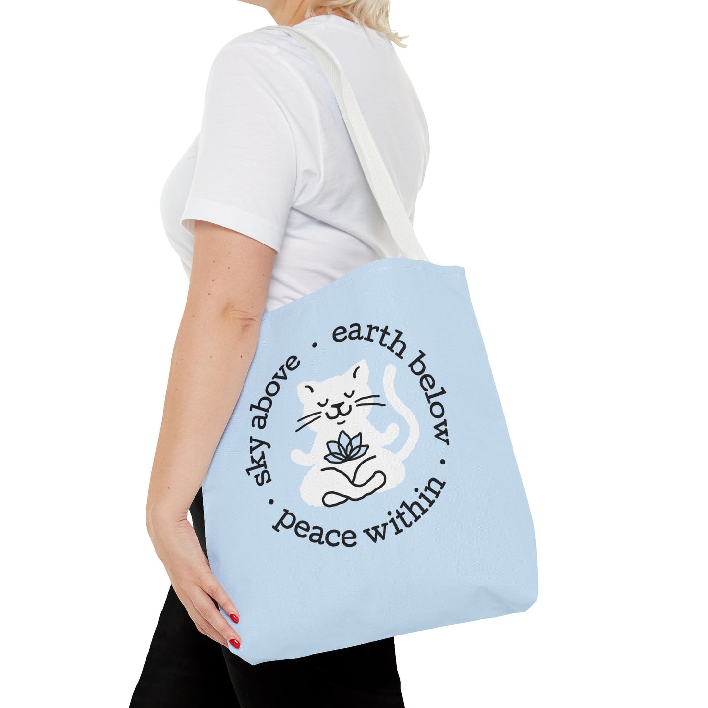 Peace Within Cat – Tote - Icy Blue