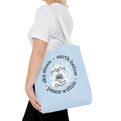 Peace Within Cat – Tote - Icy Blue
