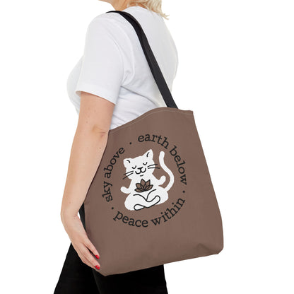 Peace Within Cat Tote - Mocha