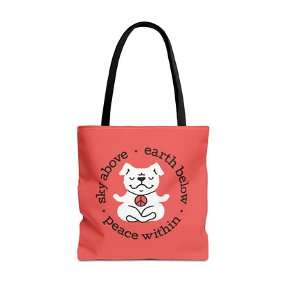 Peace Within Dog – Tote - Tomato Red
