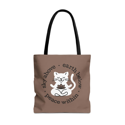 Peace Within Cat Tote - Mocha