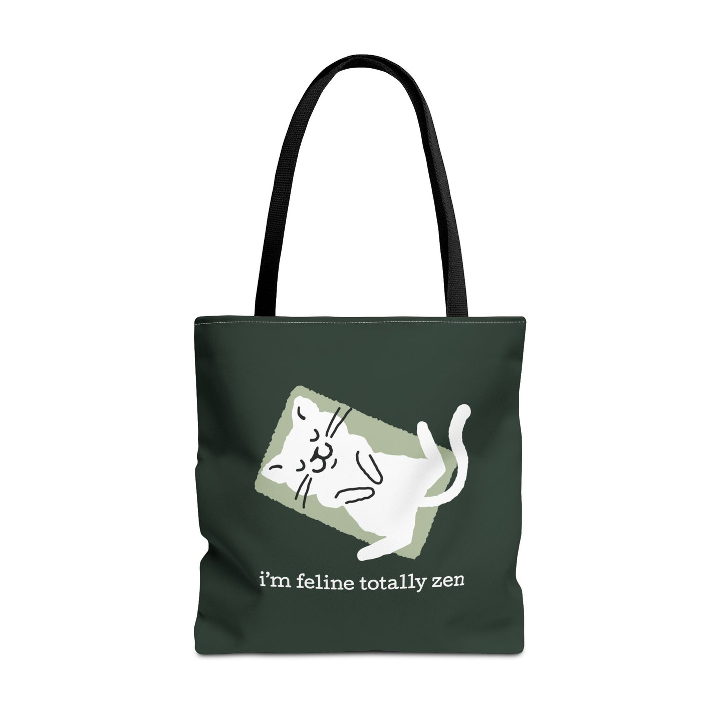 Feline Zen - Tote - Dark Olive