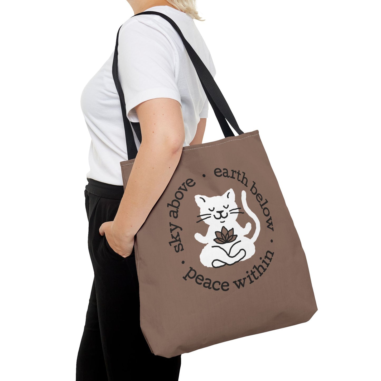 Peace Within Cat Tote - Mocha
