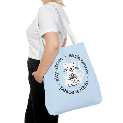 Peace Within Cat – Tote - Icy Blue