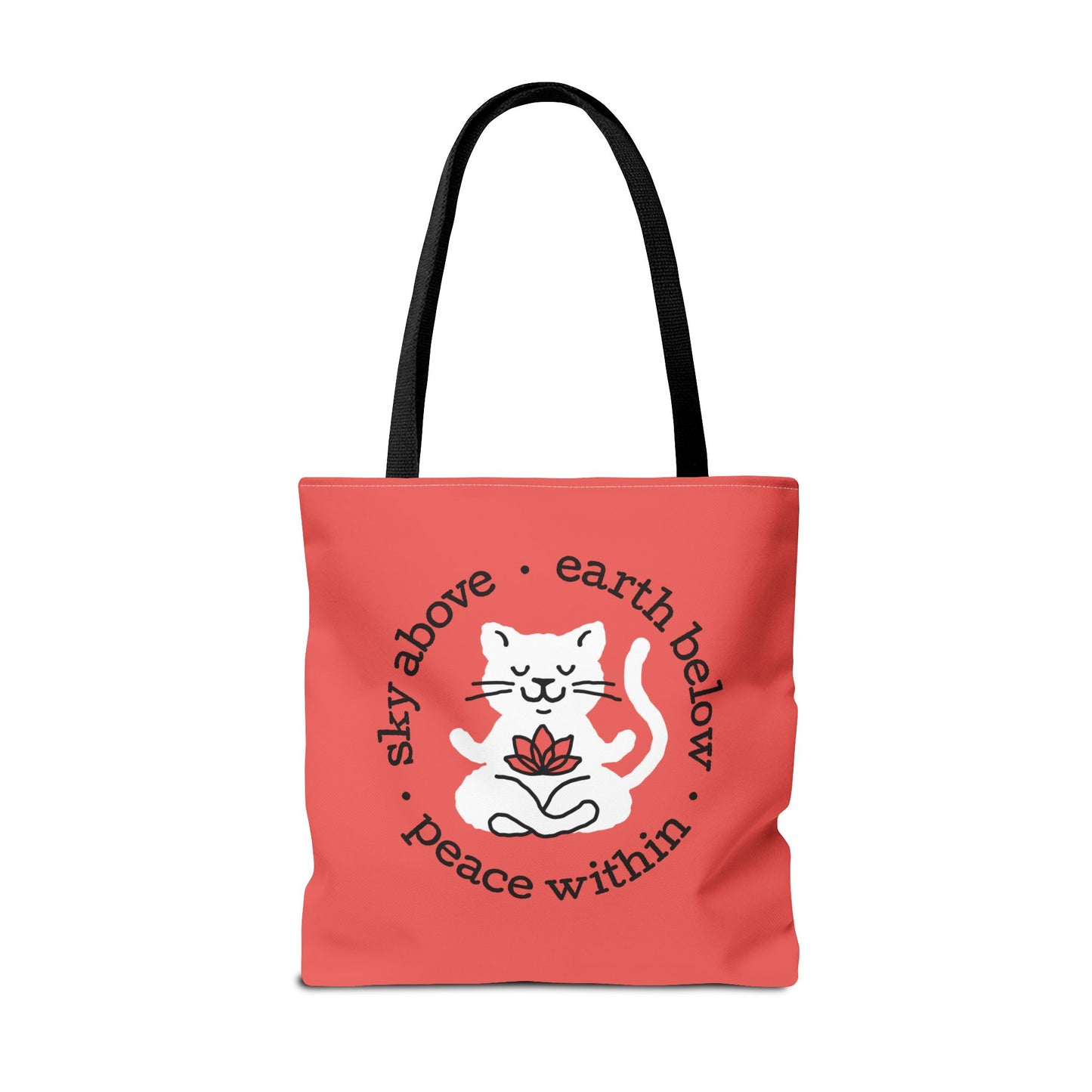 Peace Within Cat Tote - Tomato Red