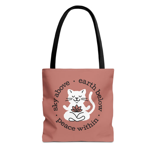 Peace Within Cat – Tote - Rosewood