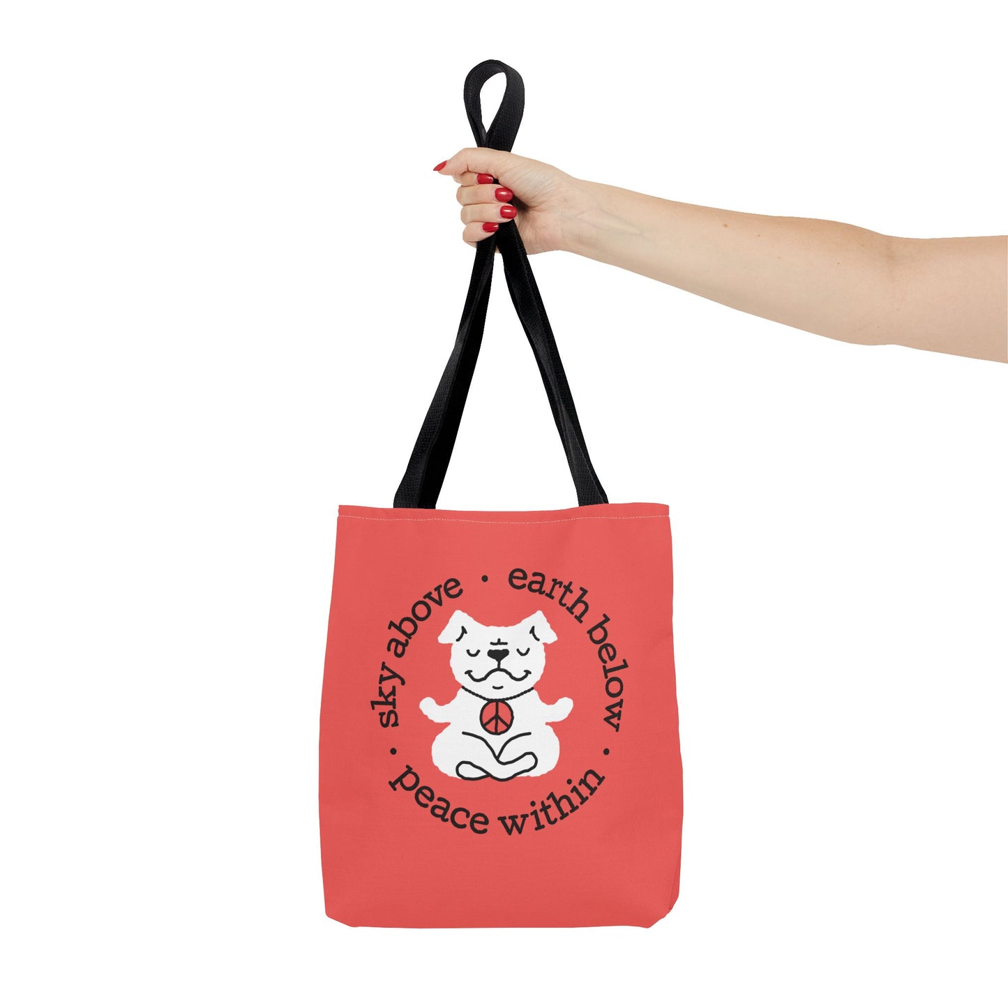 Peace Within Dog – Tote - Tomato Red