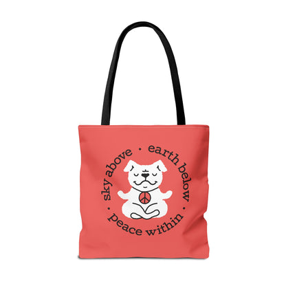 Peace Within Dog – Tote - Tomato Red