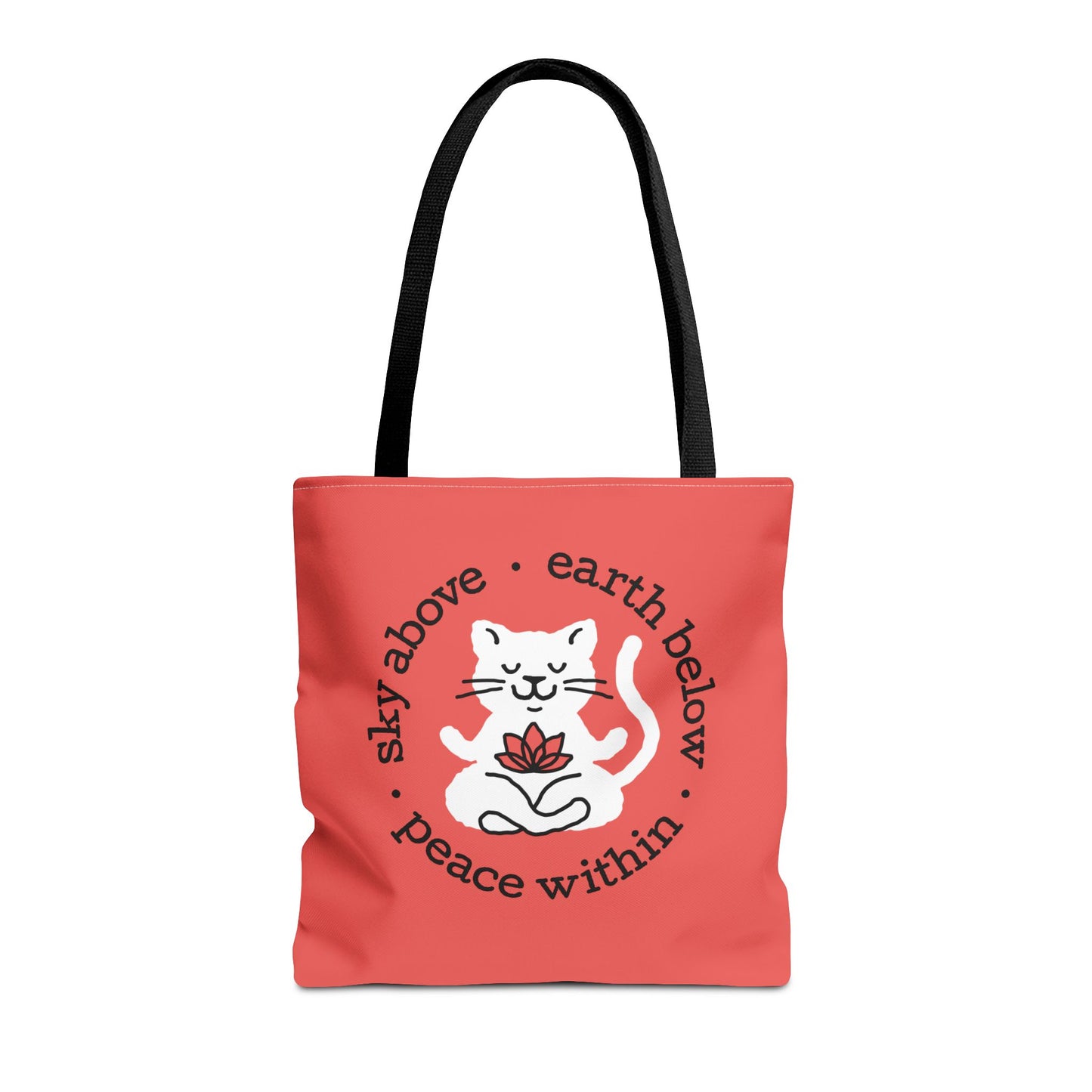 Peace Within Cat Tote - Tomato Red