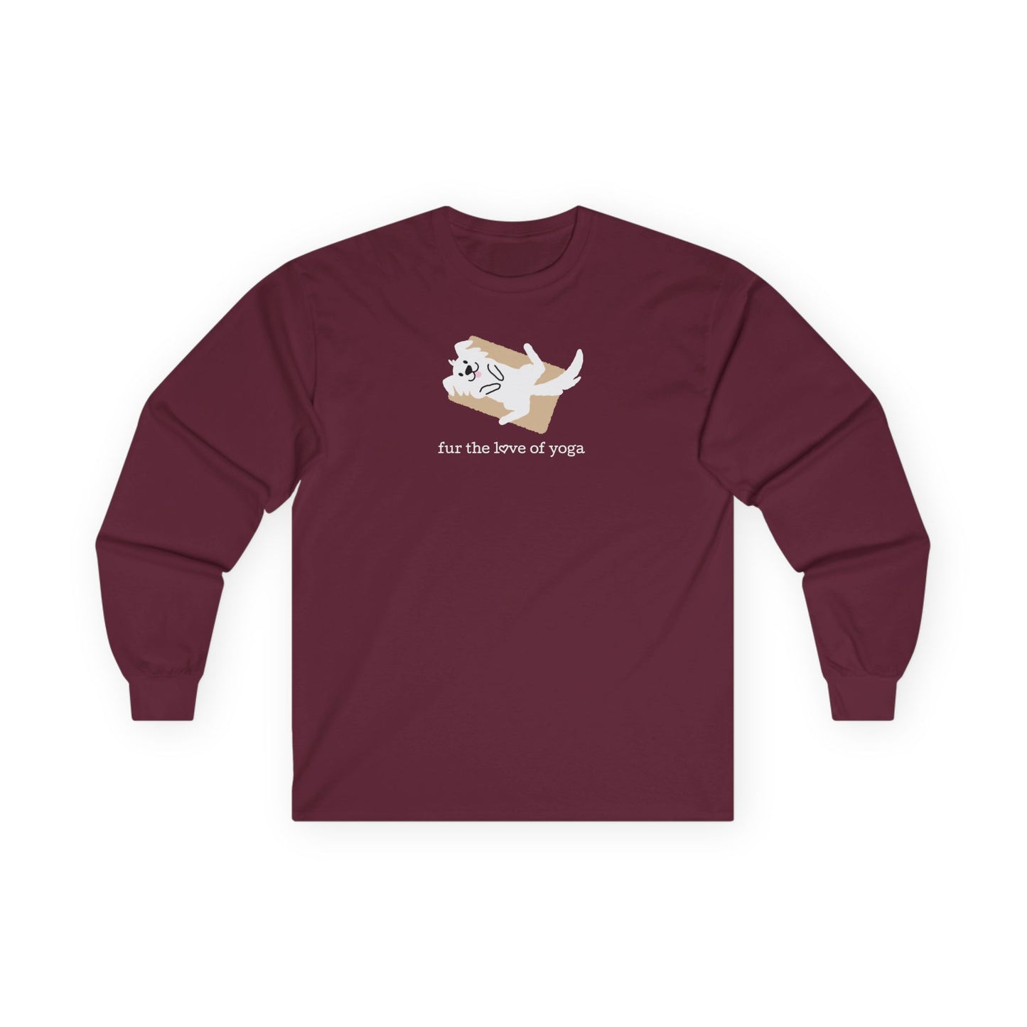 Fur the Love of Yoga – Cute Dog Yoga Long Sleeve Tee