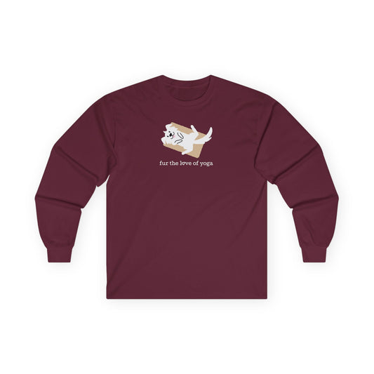 Fur the Love of Yoga – Cute Dog Yoga Long Sleeve Tee