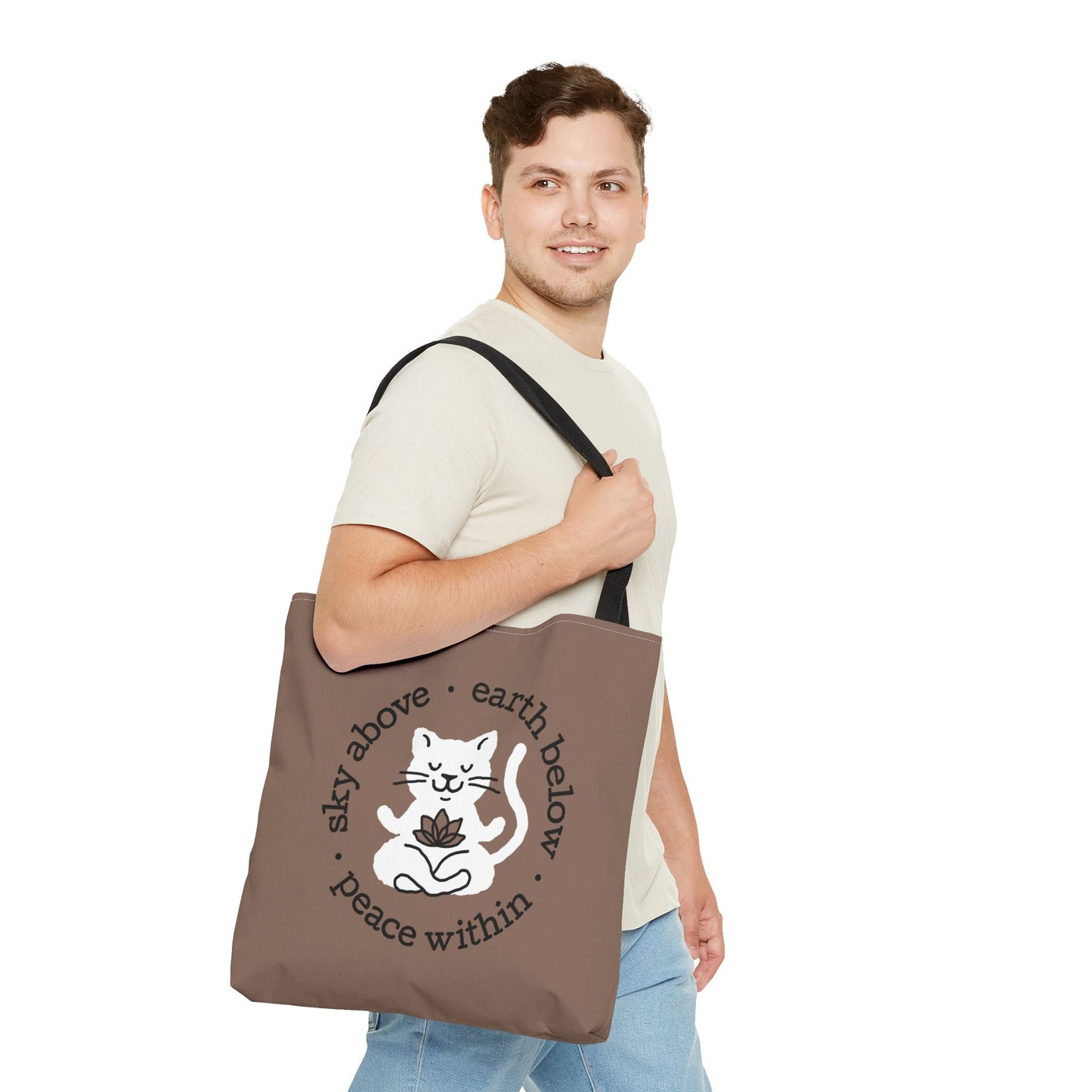 Peace Within Cat Tote - Mocha