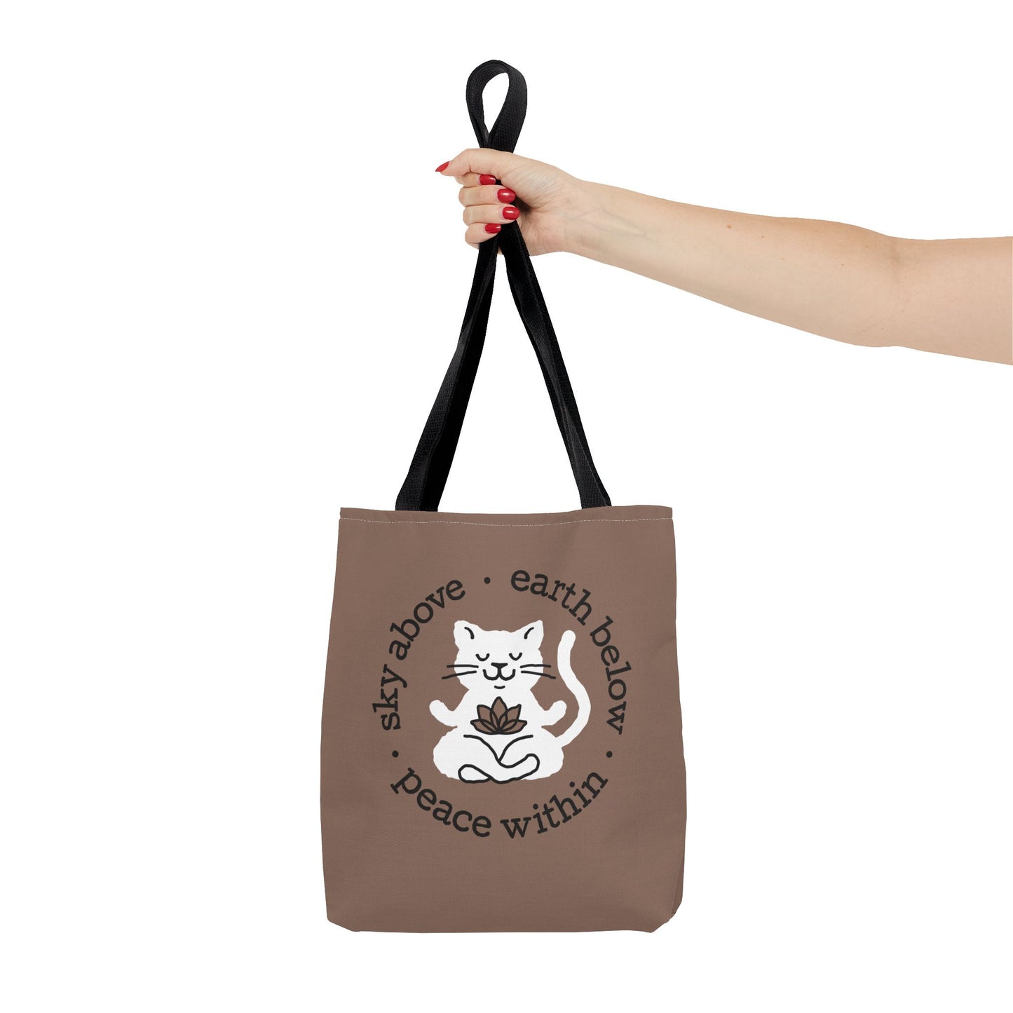 Peace Within Cat Tote - Mocha
