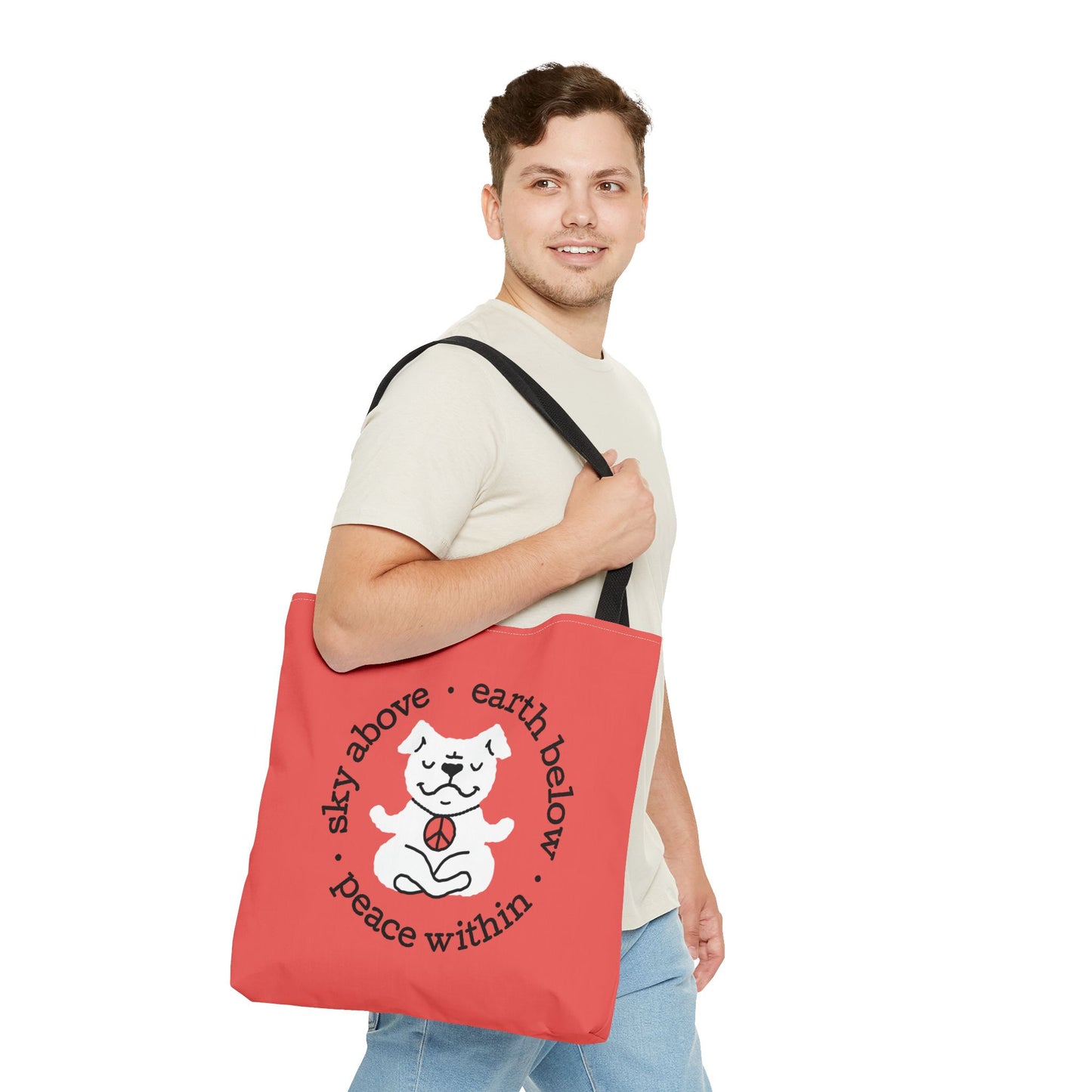 Peace Within Dog – Tote - Tomato Red