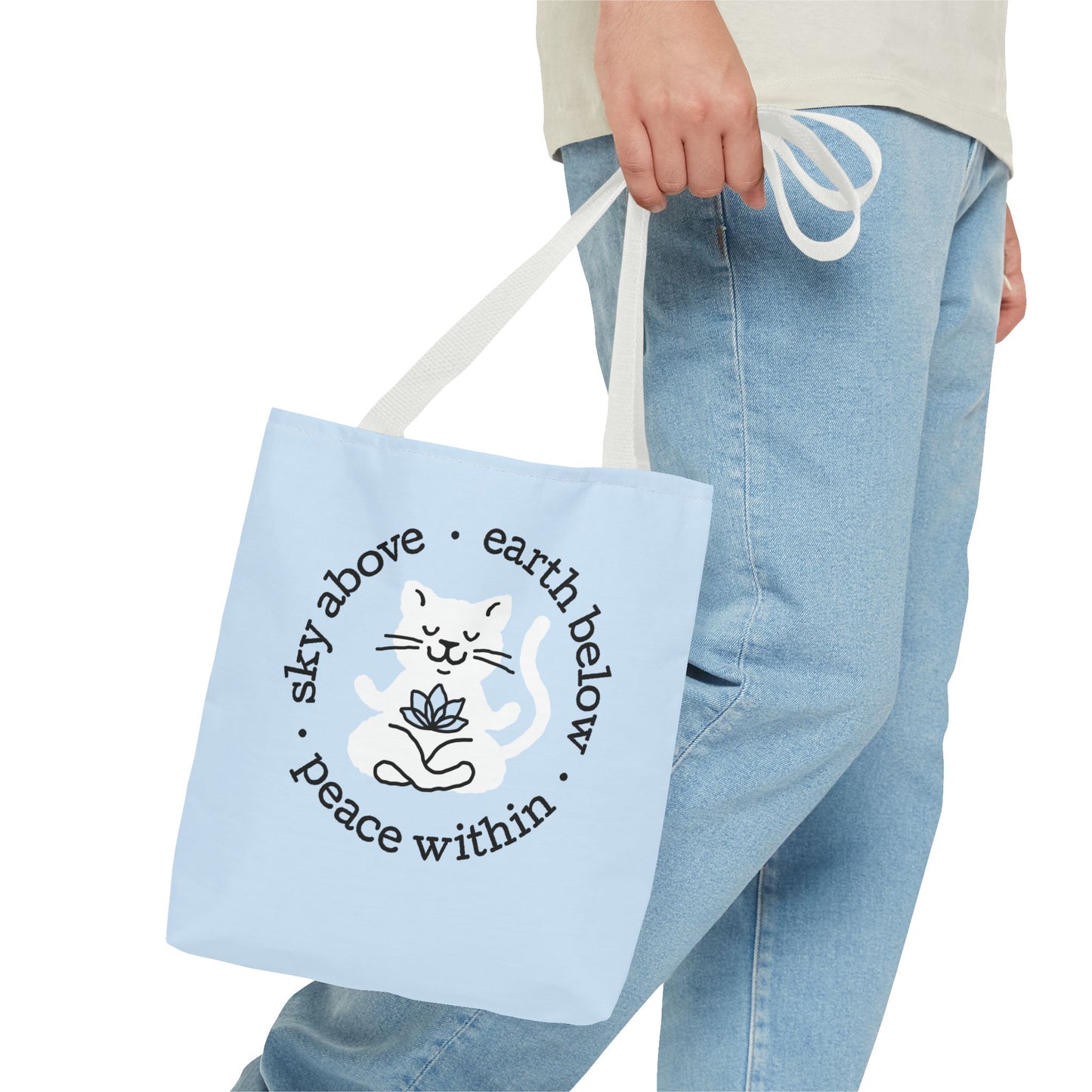 Peace Within Cat – Tote - Icy Blue