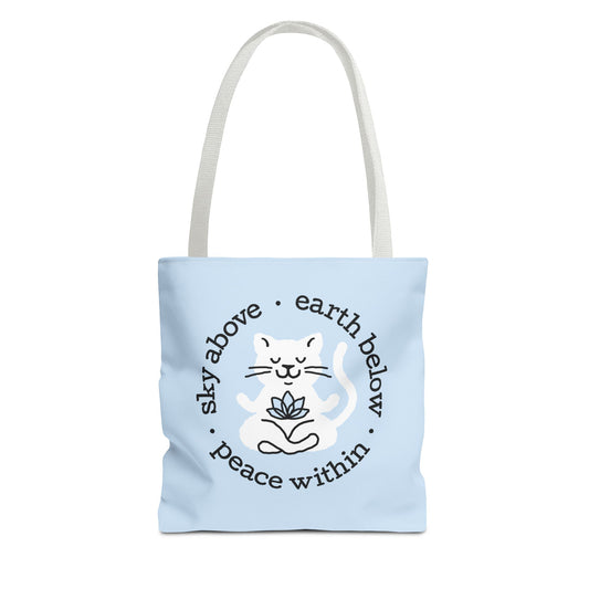 Peace Within Cat – Tote - Icy Blue