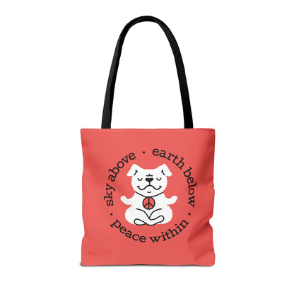 Peace Within Dog – Tote - Tomato Red