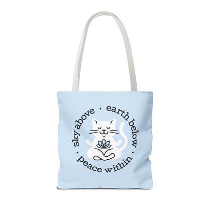 Peace Within Cat – Tote - Icy Blue