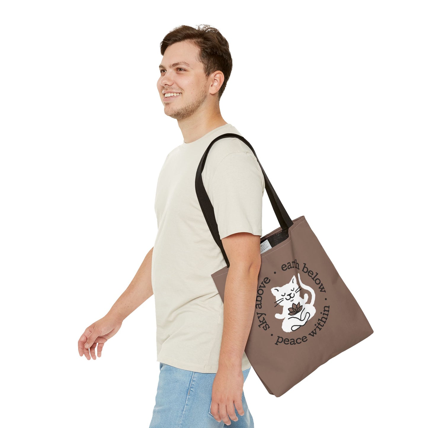 Peace Within Cat Tote - Mocha