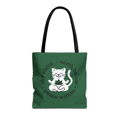 Peace Within Cat – Tote - Emerald