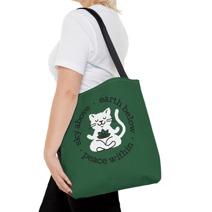 Peace Within Cat – Tote - Emerald