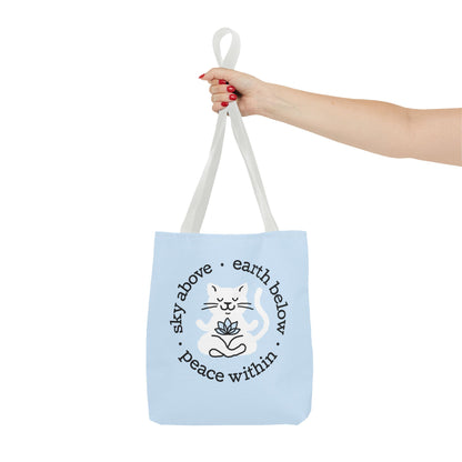 Peace Within Cat – Tote - Icy Blue