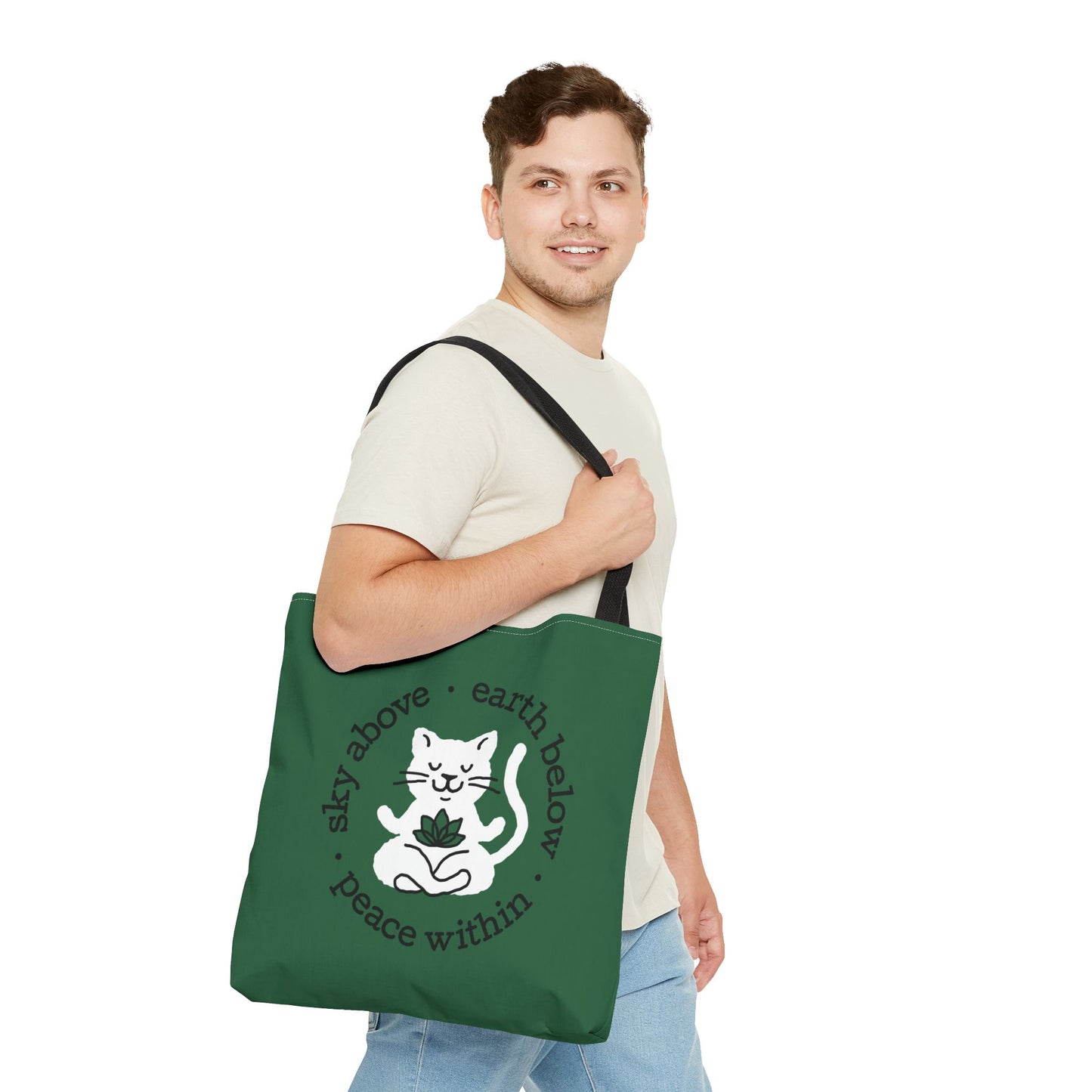 Peace Within Cat – Tote - Emerald