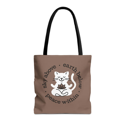 Peace Within Cat Tote - Mocha