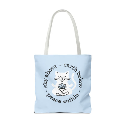 Peace Within Cat – Tote - Icy Blue