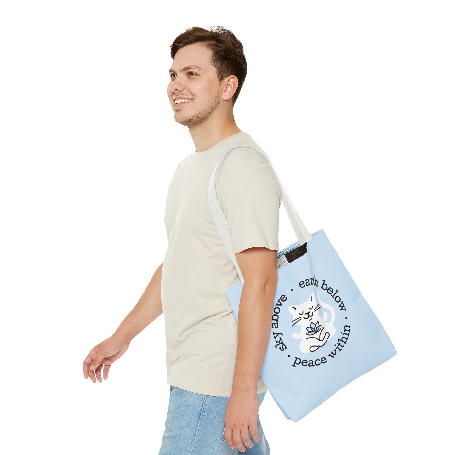 Peace Within Cat – Tote - Icy Blue